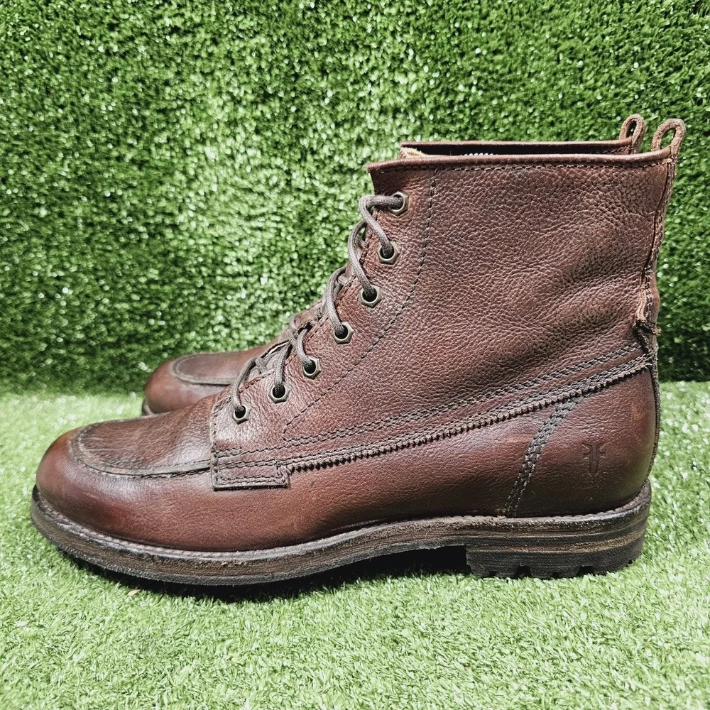 Frye Dakota Brown Leather Black Label Lace Up Ankle Casual Boots‎ Mens Size 9 D